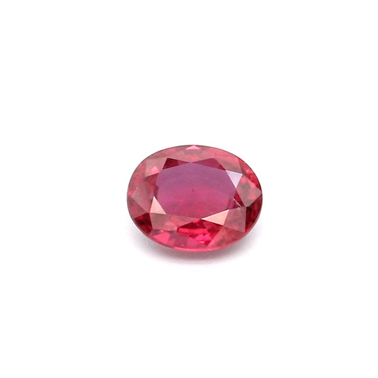 0.55ct Purplish Red, Oval Ruby, Heated, Thailand - 5.42 x 4.56 x 2.36mm