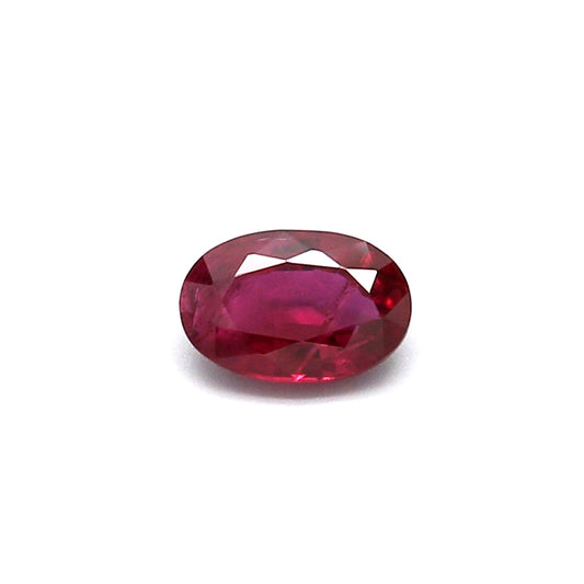 0.56ct Purplish Red, Oval Ruby, Heated, Thailand - 6.00 x 3.99 x 2.43mm