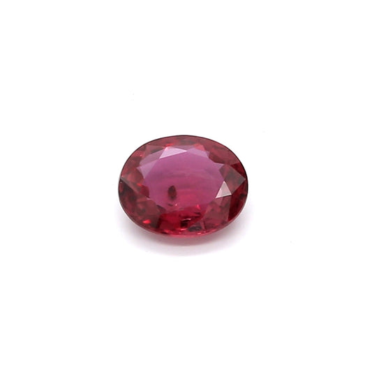 0.56ct Purplish Red, Oval Ruby, Heated, Thailand - 5.55 x 4.56 x 2.26mm