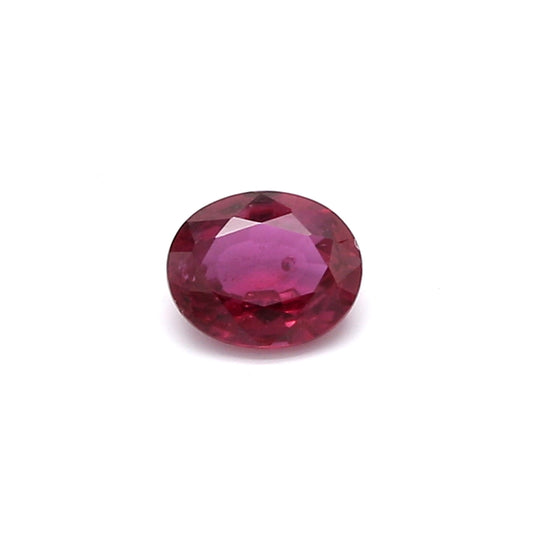 0.56ct Purplish Red, Oval Ruby, Heated, Thailand - 5.52 x 4.48 x 2.39mm