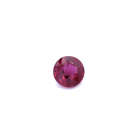 0.57ct Purplish Red, Round Ruby, Heated, Thailand - 4.89 - 4.93 x 2.82mm