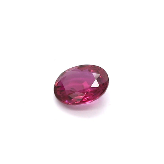 0.57ct Purplish Red, Oval Ruby, Heated, Thailand - 5.57 x 4.54 x 2.38mm