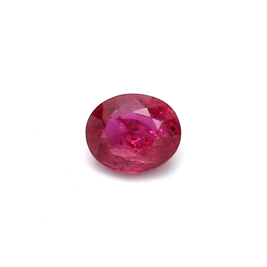 0.57ct Purplish Red, Oval Ruby, Heated, Thailand - 5.38 x 4.44 x 2.68mm