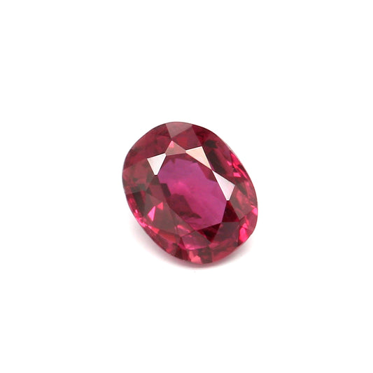 0.58ct Purplish Red, Oval Ruby, Heated, Madagascar - 5.39 x 4.34 x 2.74mm