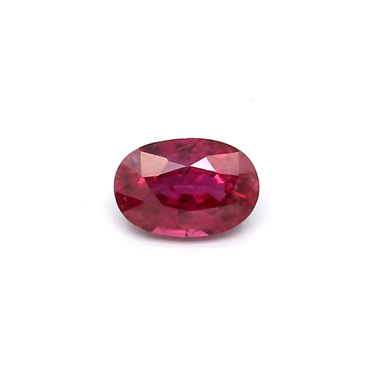 0.59ct Purplish Red, Oval Ruby, Heated, Thailand - 5.91 x 4.03 x 2.83mm