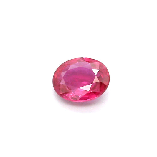 0.60ct Pinkish Red, Oval Ruby, Heated, Thailand - 5.56 x 4.58 x 2.39mm