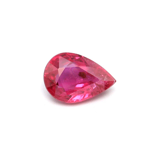 0.61ct Pear Shape Ruby, Heated, Thailand - 6.75 x 4.64 x 2.53mm