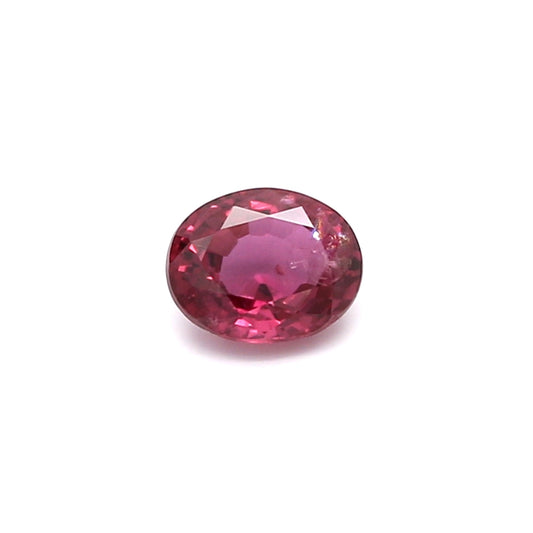 0.61ct Purplish Red, Oval Ruby, Heated, Thailand - 5.55 x 4.46 x 2.76mm