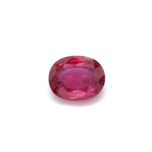 0.62ct Purplish Red, Oval Ruby, H(b), Thailand - 5.84 x 4.89 x 2.34mm