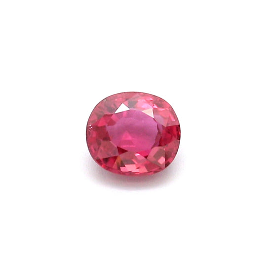 0.62ct Pinkish Red, Oval Ruby, Heated, Thailand - 5.12 x 4.68 x 2.75mm