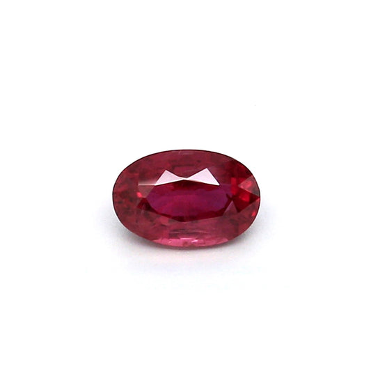 0.63ct Purplish Red, Oval Ruby, Heated, Thailand - 5.99 x 3.96 x 2.96mm