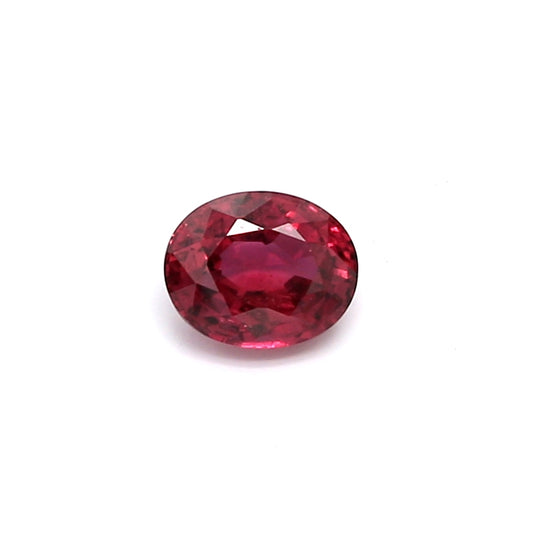 0.63ct Pinkish Red, Oval Ruby, Heated, Thailand - 5.46 x 4.43 x 2.94mm