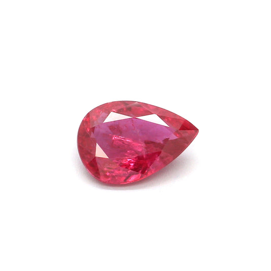 0.64ct Pinkish Red, Pear Shape Ruby, Heated, Thailand - 6.92 x 4.88 x 2.41mm