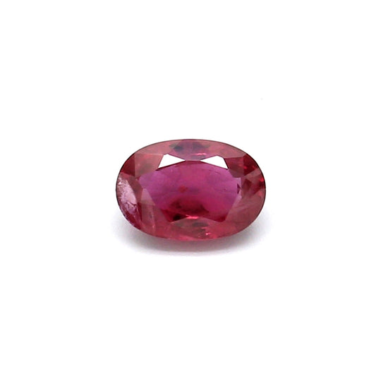 0.64ct Purplish Red, Oval Ruby, Heated, Thailand - 6.03 x 4.06 x 2.69mm