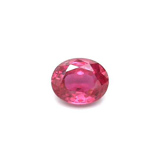 0.64ct Pinkish Red, Oval Ruby, Heated, Thailand - 5.54 x 4.47 x 2.79mm