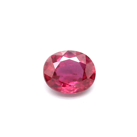 0.64ct Purplish Red, Oval Ruby, Heated, Thailand - 5.48 x 4.53 x 2.68mm