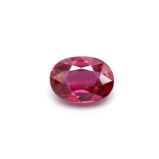 0.65ct Purplish Red, Oval Ruby, Heated, Thailand - 5.76 x 4.17 x 2.82mm