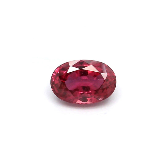 0.66ct Pinkish Red, Oval Ruby, Heated, Thailand - 6.03 x 4.05 x 2.93mm