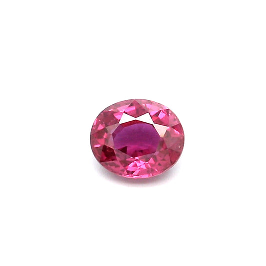 0.66ct Purplish Red, Oval Ruby, Heated, Thailand - 5.37 x 4.49 x 3.00mm