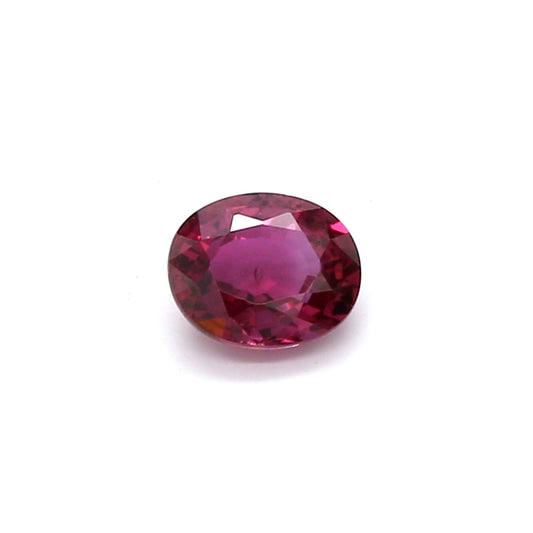 0.66ct Purplish Red, Oval Ruby, Heated, Thailand - 5.48 x 4.46 x 2.79mm