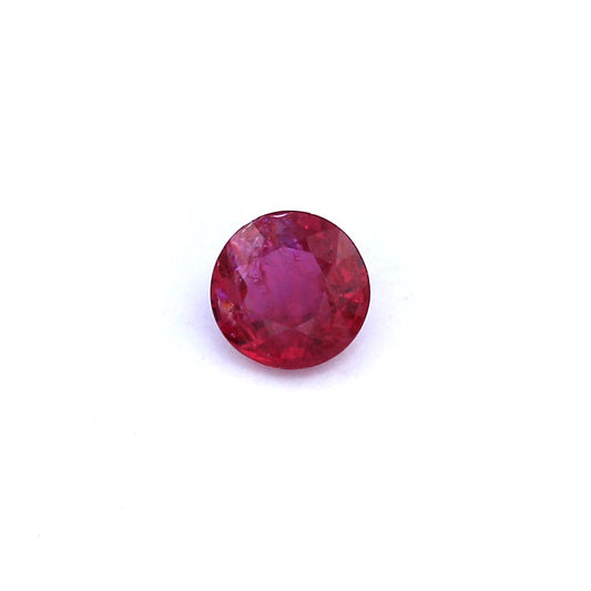 0.67ct Pinkish Red, Round Ruby, Heated, Thailand - 5.35 - 5.41 x 2.80mm