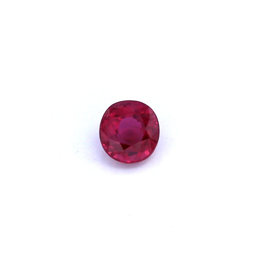 0.67ct Purplish Red, Round Ruby, Heated, Thailand - 4.64 - 4.86 x 3.19mm