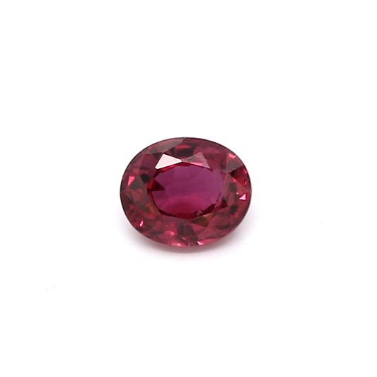 0.67ct Purplish Red, Oval Ruby, Heated, Thailand - 5.55 x 4.60 x 2.84mm