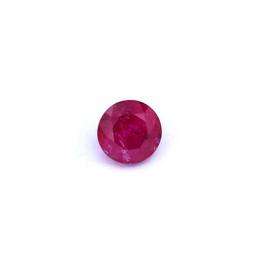 0.68ct Pinkish Red, Round Ruby, H(b), Thailand - 4.90 - 4.98 x 3.28mm