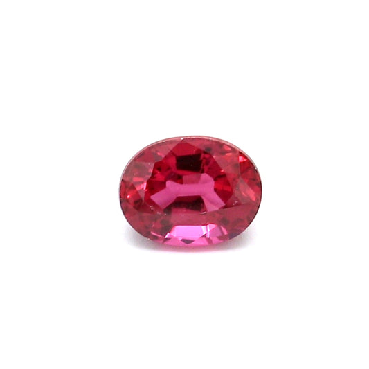 0.68ct Purplish Red, Oval Ruby, Heated, Thailand - 5.54 x 4.34 x 3.11mm