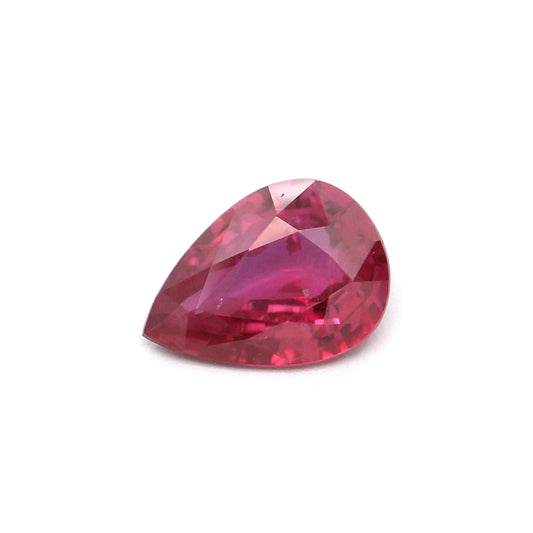 0.69ct Pinkish Red, Pear Shape Ruby, Heated, Thailand - 6.86 x 4.95 x 2.79mm