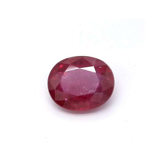 0.69ct Purplish Red, Oval Ruby, Heated, Thailand - 5.89 x 4.90 x 2.61mm