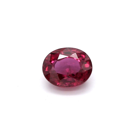 0.69ct Purplish Red, Oval Ruby, Heated, Thailand - 5.56 x 4.52 x 2.96mm