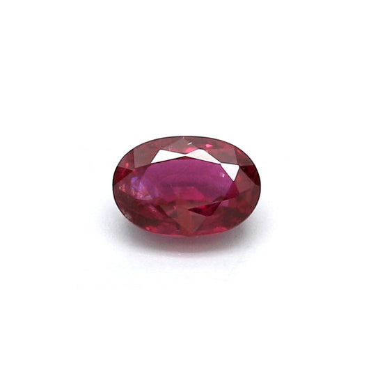 0.72ct Purplish Red, Oval Ruby, Heated, Thailand - 6.01 x 4.11 x 2.86mm