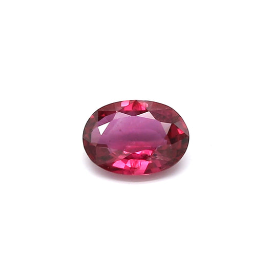 0.73ct Purplish Red, Oval Ruby, Heated, Thailand - 6.90 x 4.98 x 2.46mm