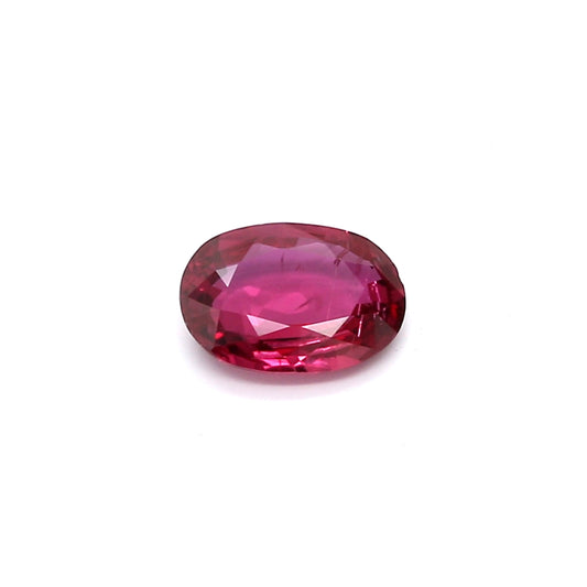 0.75ct Purplish Red, Oval Ruby, Heated, Madagascar - 6.81 x 4.95 x 2.29mm