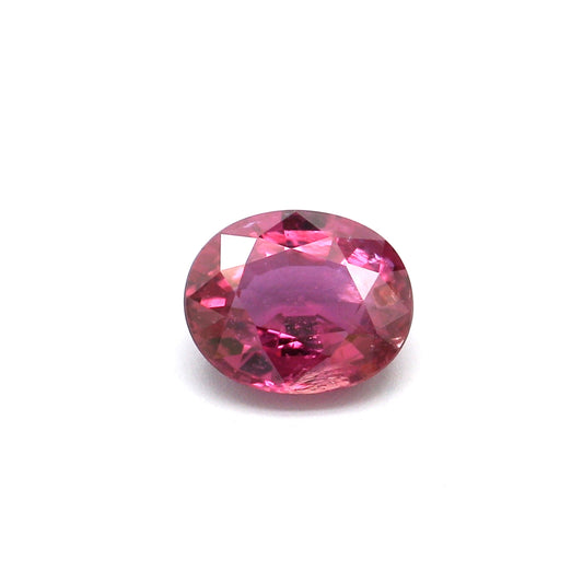 0.76ct Purplish Red, Oval Ruby, Heated, Thailand - 6.06 x 4.97 x 2.82mm