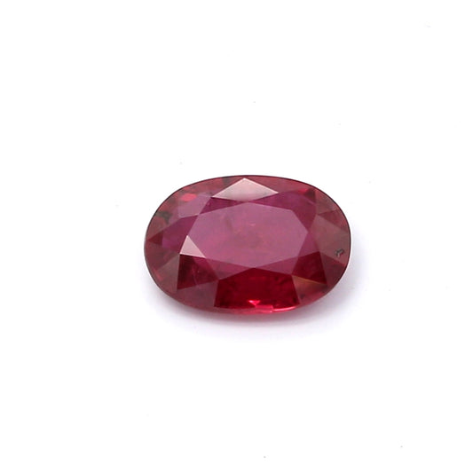 0.77ct Purplish Red, Oval Ruby, Heated, Thailand - 6.92 x 5.02 x 2.13mm