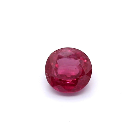 0.80ct Purplish Red, Oval Ruby, Heated, Thailand - 5.28 x 5.19 x 3.01mm