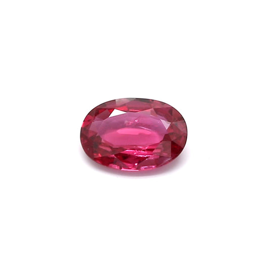 0.80ct Pinkish Red, Oval Ruby, Heated, Thailand - 7.05 x 4.90 x 2.35mm