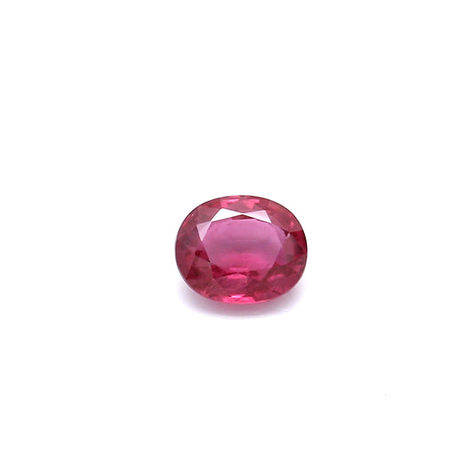 0.80ct Purplish Red, Oval Ruby, H(a), Thailand - 5.92 x 4.97 x 2.78mm