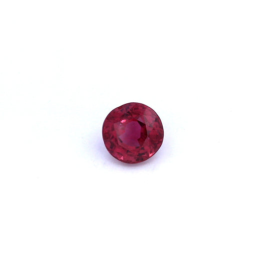 0.81ct Purplish Red, Round Ruby, H(a), Thailand - 5.01 - 5.11 x 3.54mm