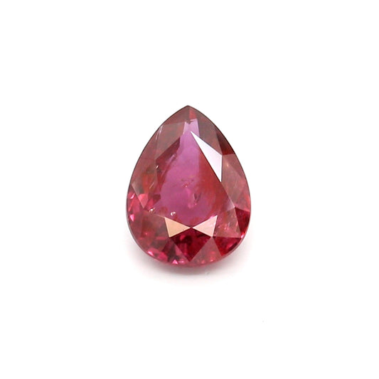 0.82ct Purplish Red, Pear Shape Ruby, Heated, Madagascar - 6.84 x 4.99 x 2.70mm