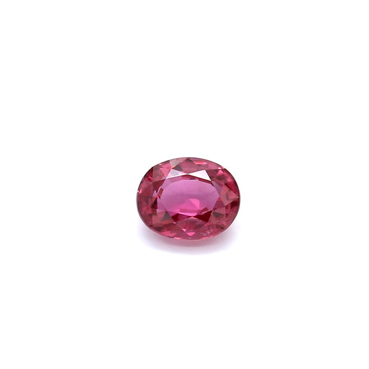 0.82ct Purplish Red, Oval Ruby, Heated, Thailand - 5.95 x 4.90 x 2.96mm