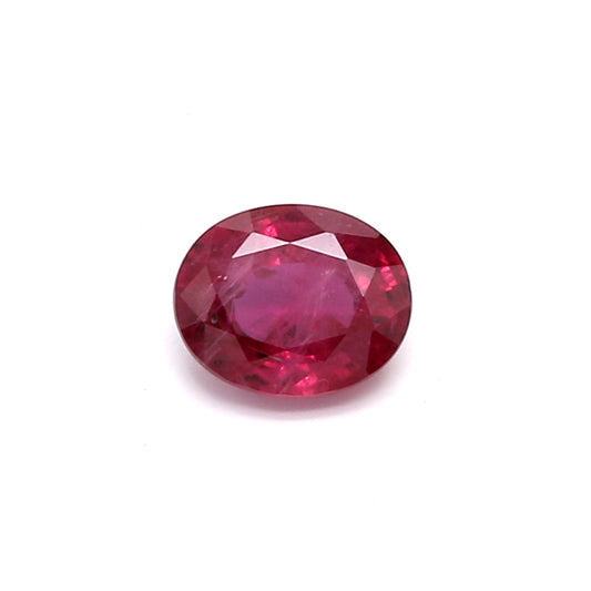 0.82ct Pinkish Red, Oval Ruby, H(b), Thailand - 6.04 x 4.95 x 3.02mm