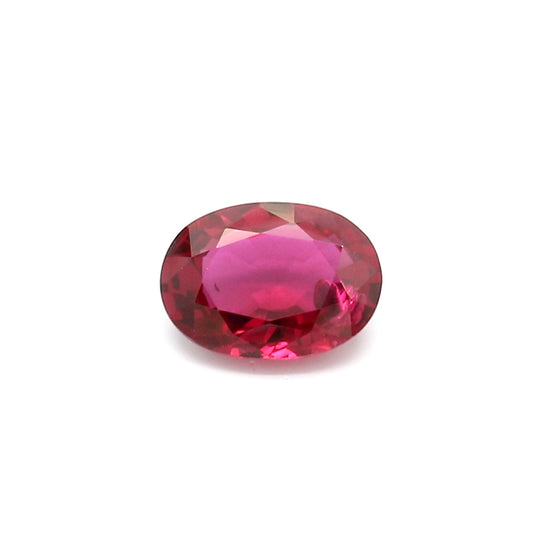 0.89ct Purplish Red, Oval Ruby, Heated, Thailand - 6.97 x 5.03 x 2.74mm