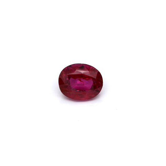 0.89ct Purplish Red, Oval Ruby, H(a), Thailand - 5.94 x 4.83 x 3.36mm