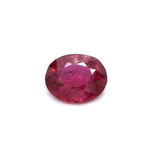 0.89ct Purplish Red, Oval Ruby, Heated, Thailand - 6.73 x 5.39 x 2.77mm