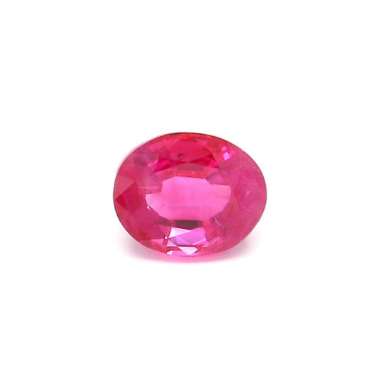 0.90ct Pinkish Red, Oval Ruby, H(b), Myanmar - 5.90 x 4.84 x 3.36mm