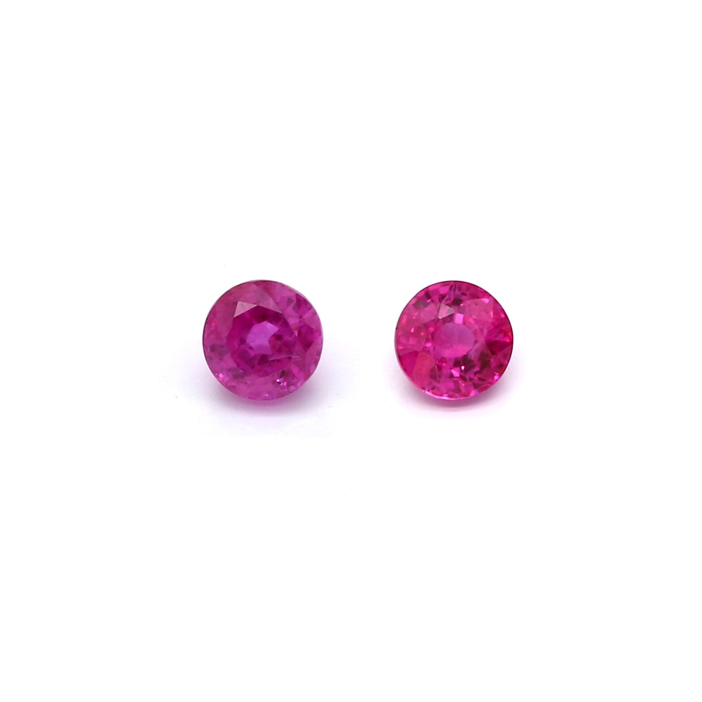 0.92ct Pink, Round Sapphire Pair, Heated, Vietnam - 4.2mm