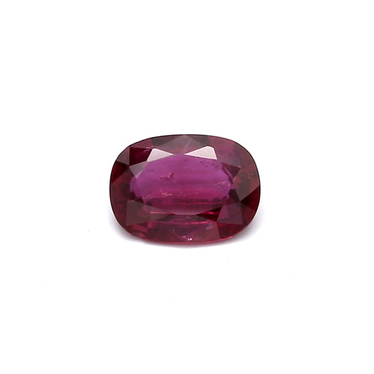 0.98ct Purplish Red, Cushion Ruby, H(b), Thailand - 7.47 x 5.50 x 2.52mm